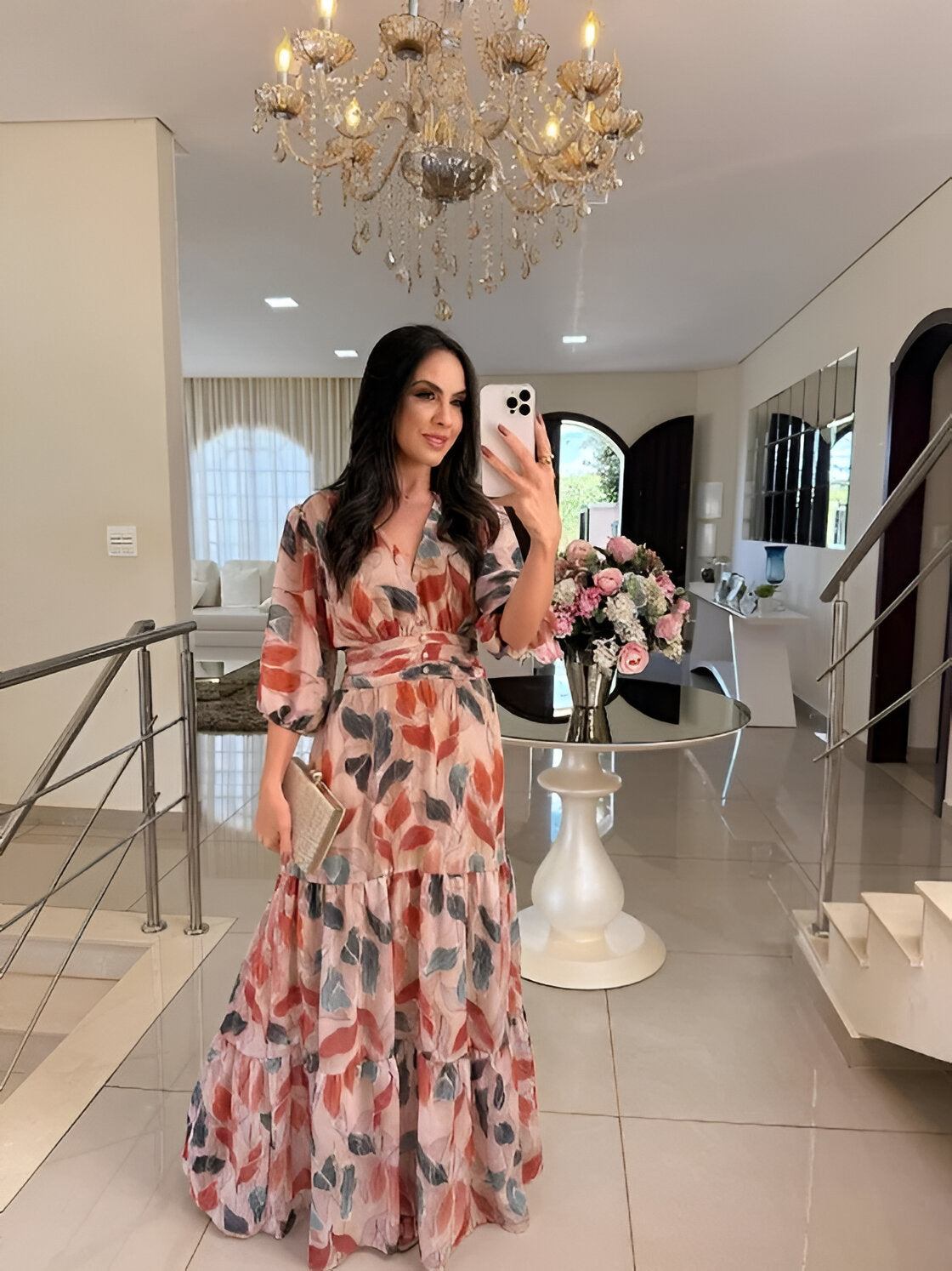 CLAUDIA | Robe longue fleurie confortable pour des journées élégantes