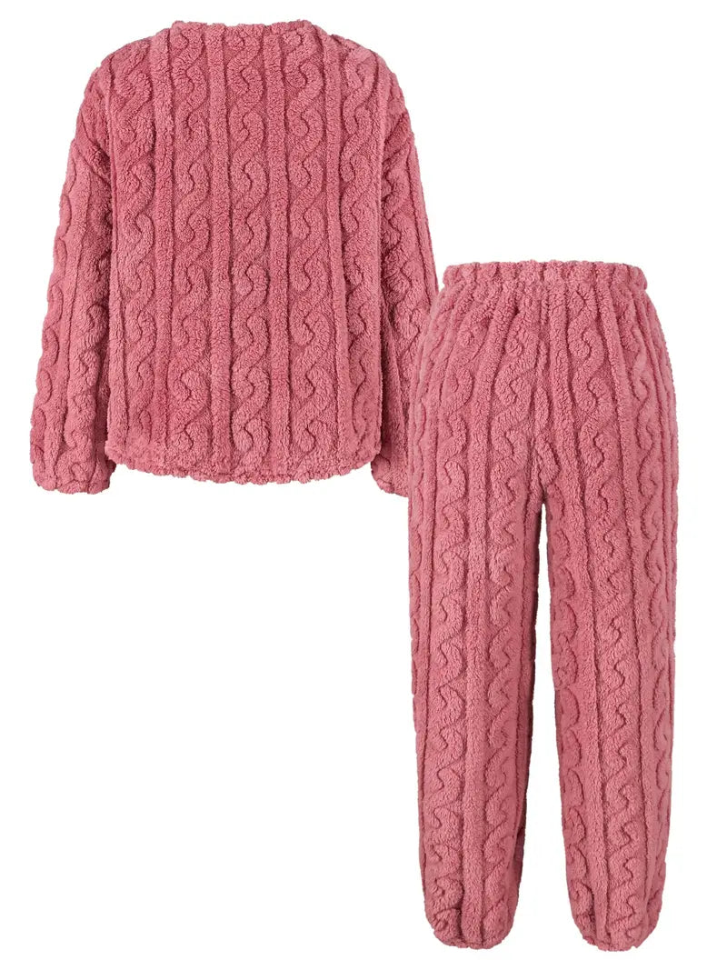 Strzeżymira - Ensemble décontracté en peluche avec pull et pantalon