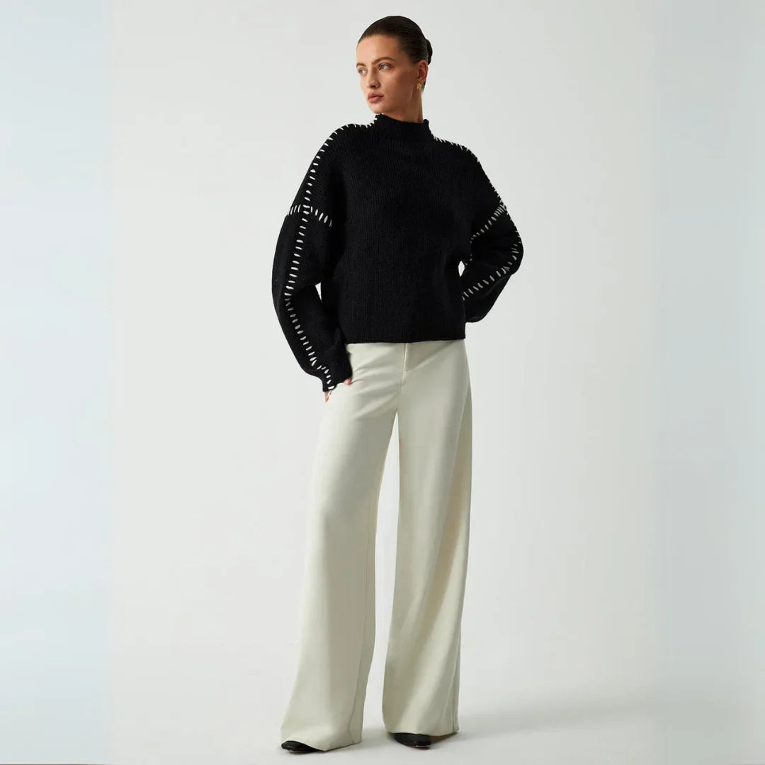 Maren – Pull ample à col montant