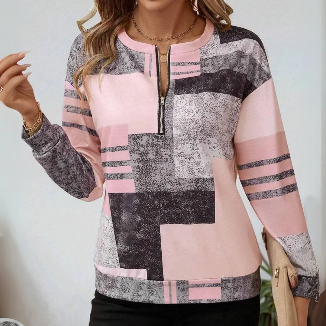 Tessa - Sweat-shirt colorblock vintage avec classe