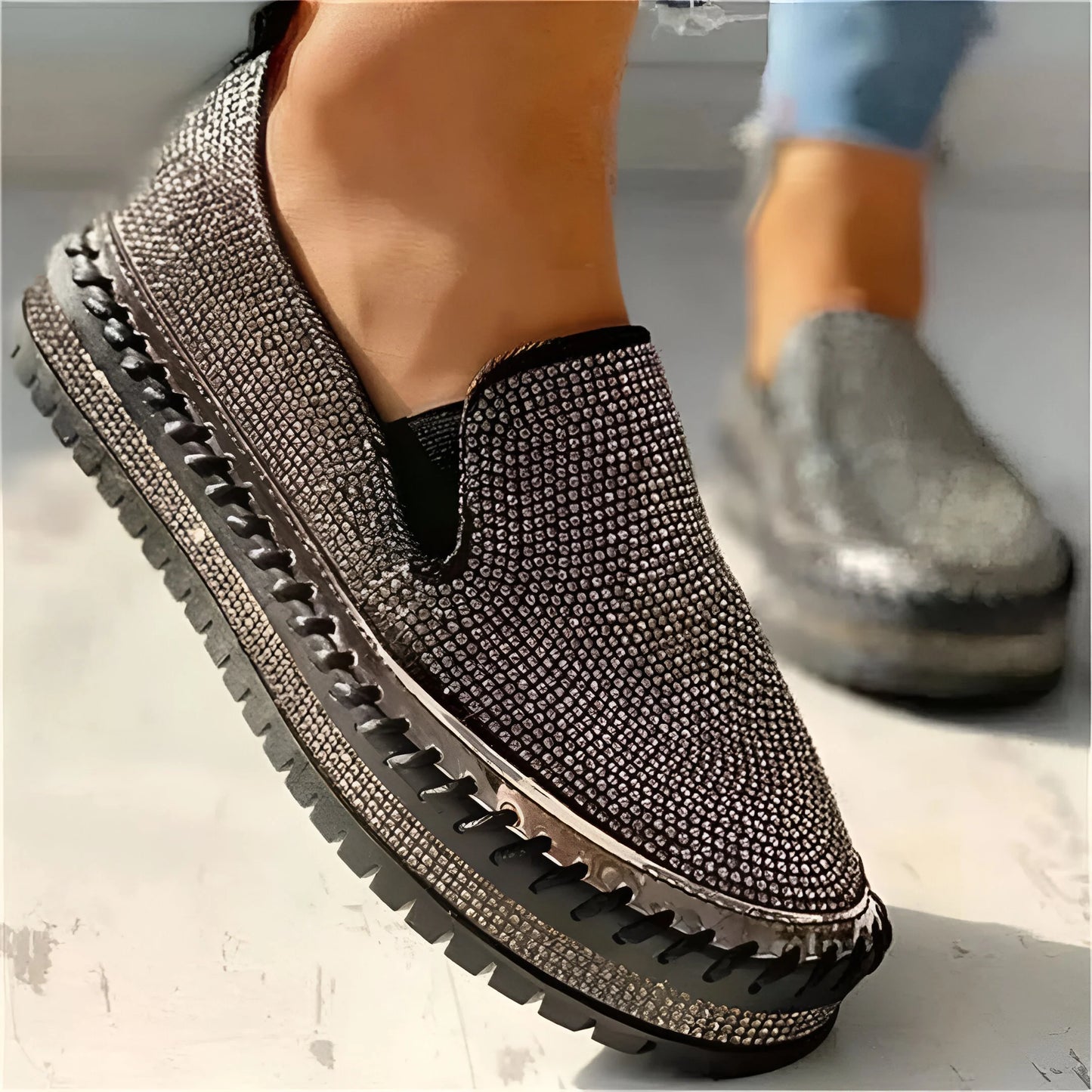 Marcelline – Baskets à plateforme et strass