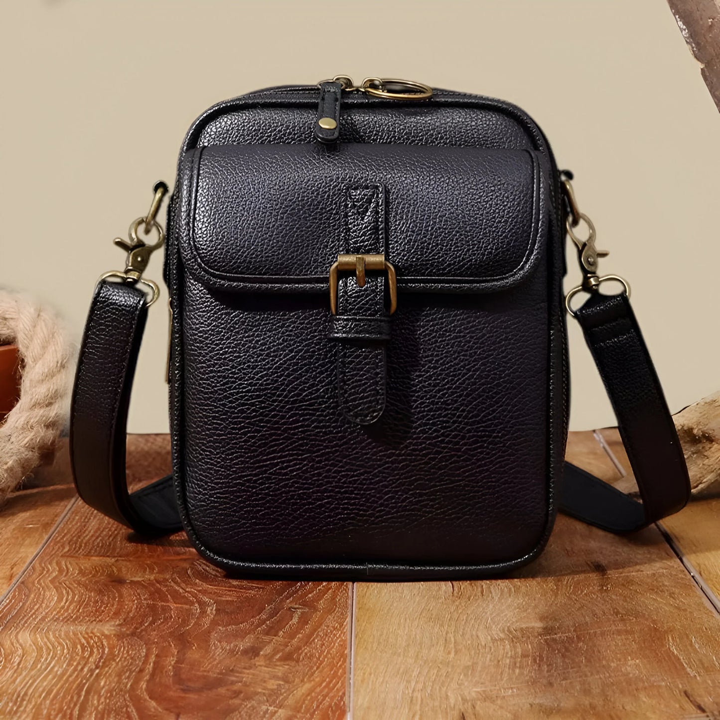 Victor – Sac portefeuille à bandoulière en cuir Heritage