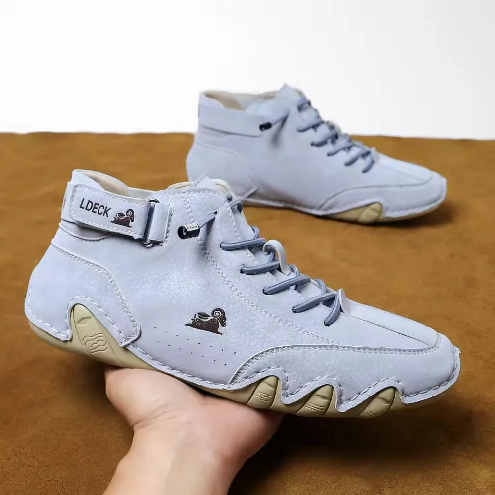 Nicolas - Mocassins en cuir à scratch pour homme