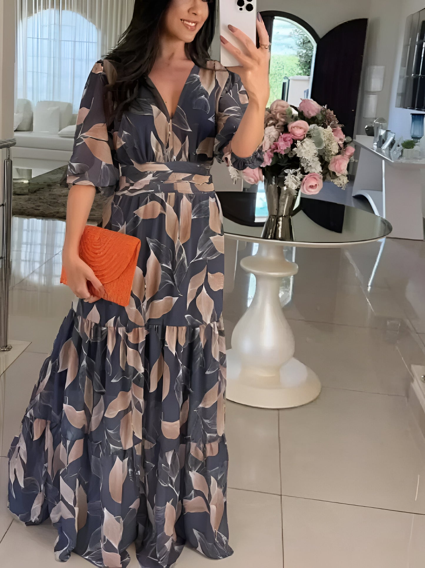 CLAUDIA | Robe longue fleurie confortable pour des journées élégantes