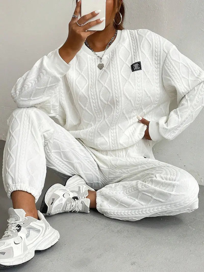 Dobiegniewa - Ensemble pantalon texturé avec patchs