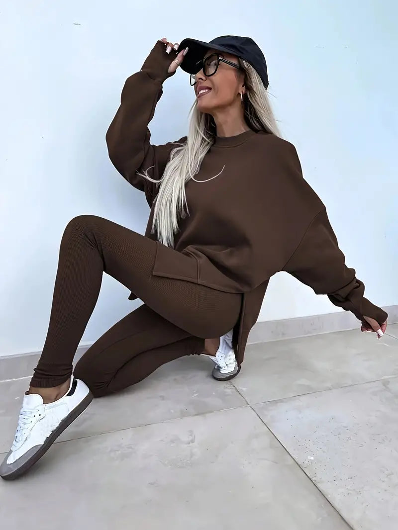 Niezabudka - Ensemble sweat-shirt et legging décontracté pour femme