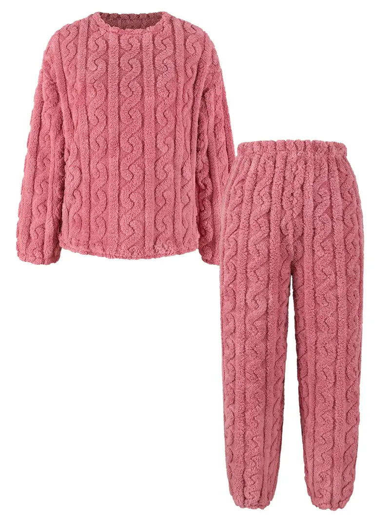 Strzeżymira - Ensemble décontracté en peluche avec pull et pantalon