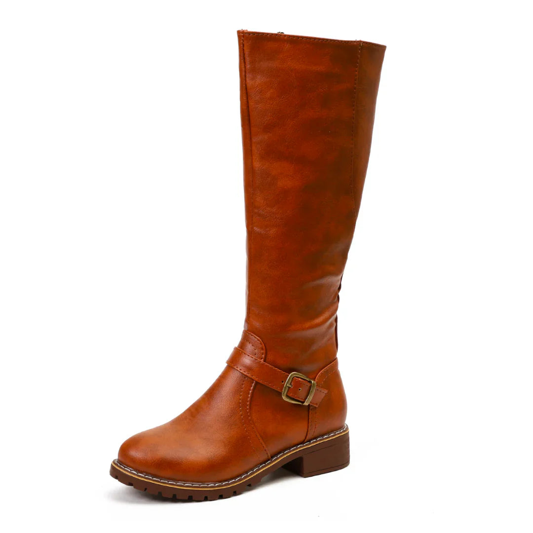 Mette – Bottes hautes en cuir résistantes aux intempéries