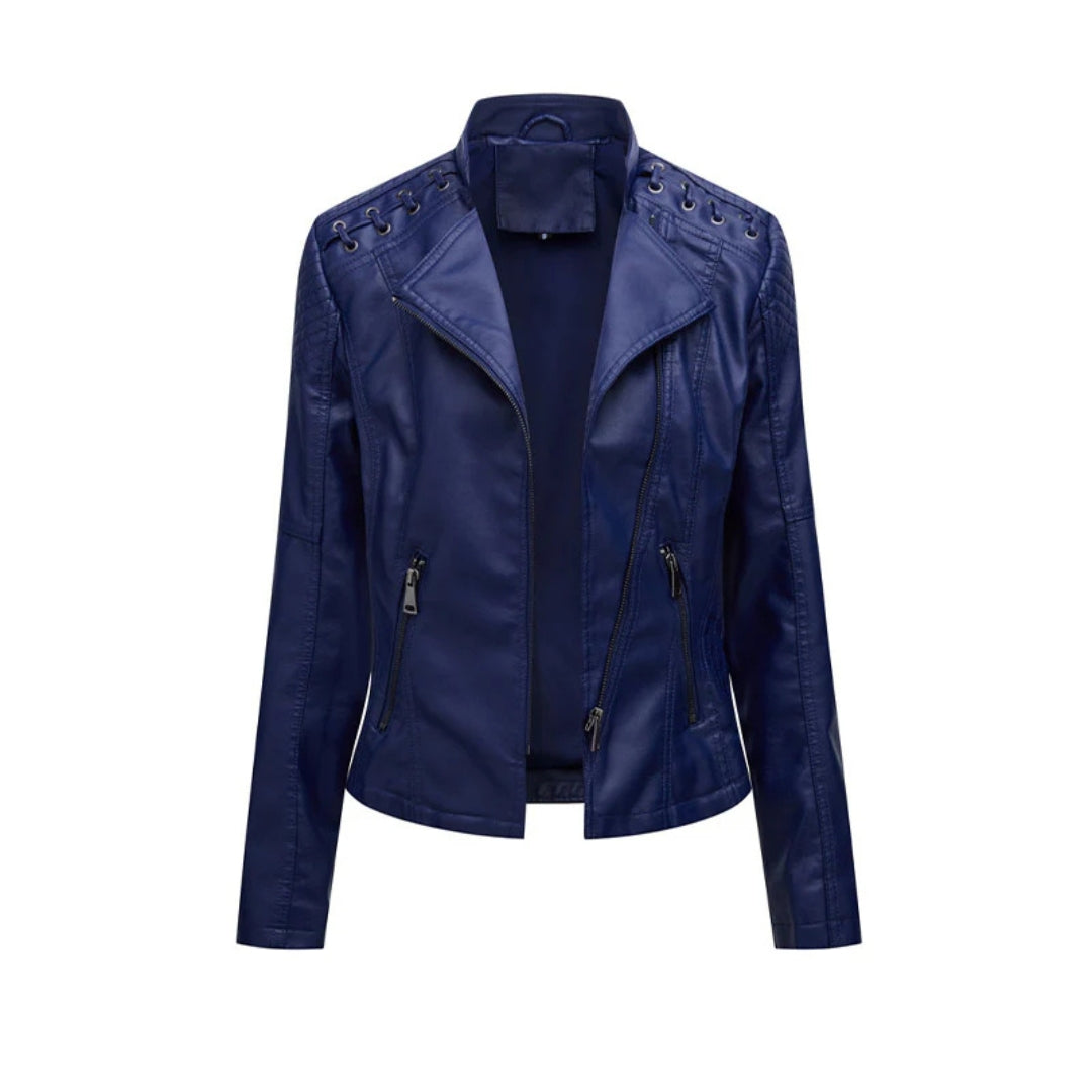 Camille – Veste classique en cuir d'agneau