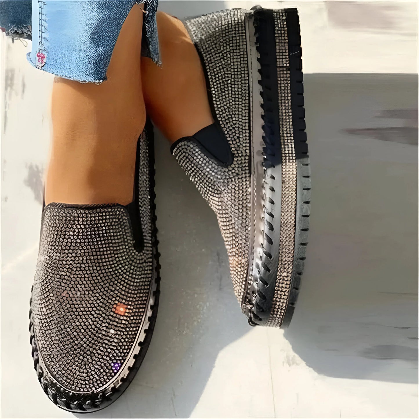 Marcelline – Baskets à plateforme et strass