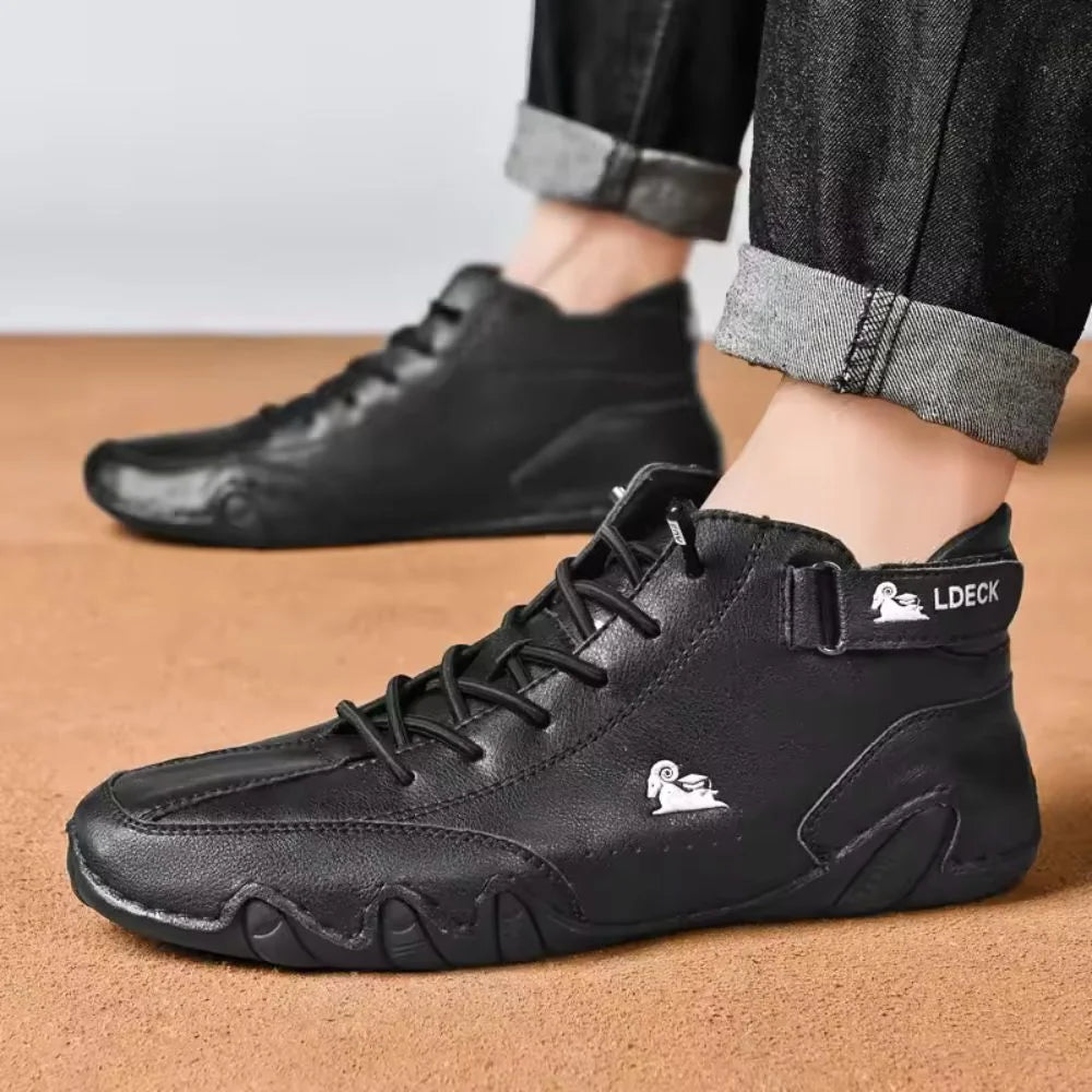 Nicolas - Mocassins en cuir à scratch pour homme