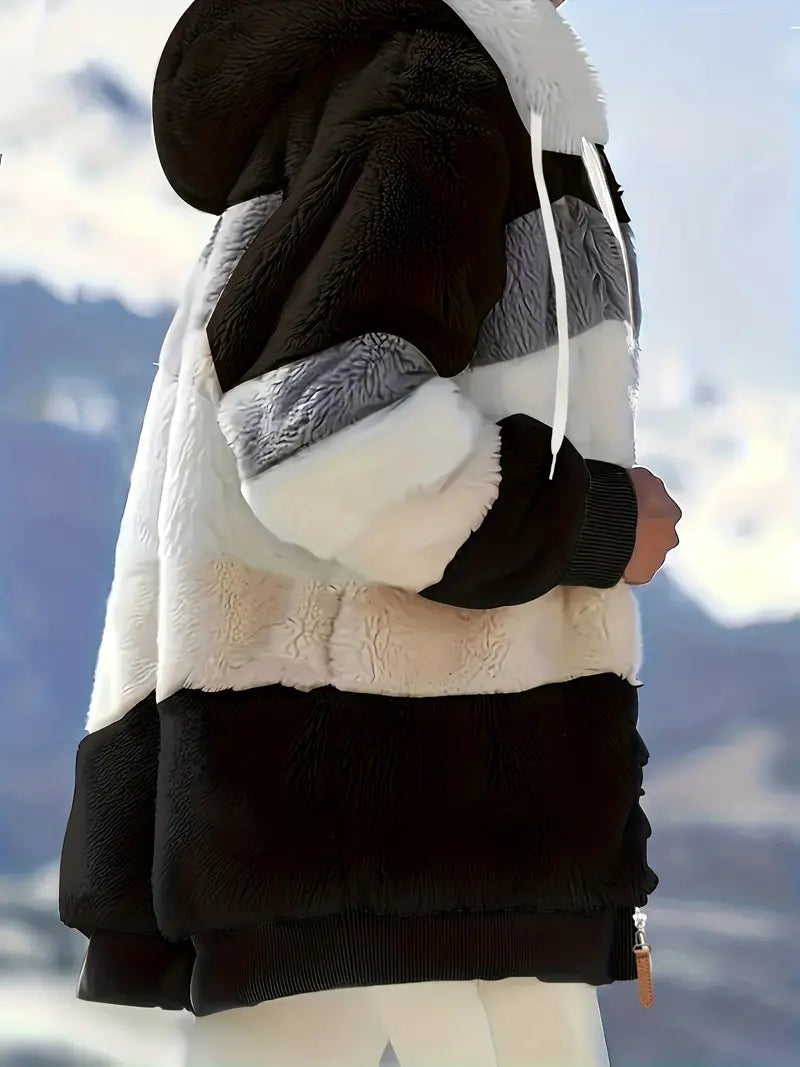 Elina - Veste Teddy à blocs de couleurs