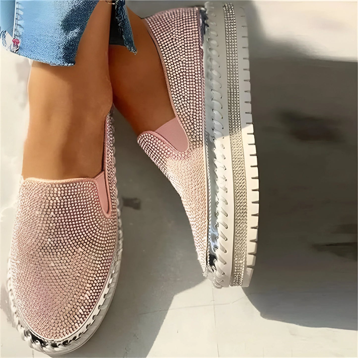 Marcelline – Baskets à plateforme et strass