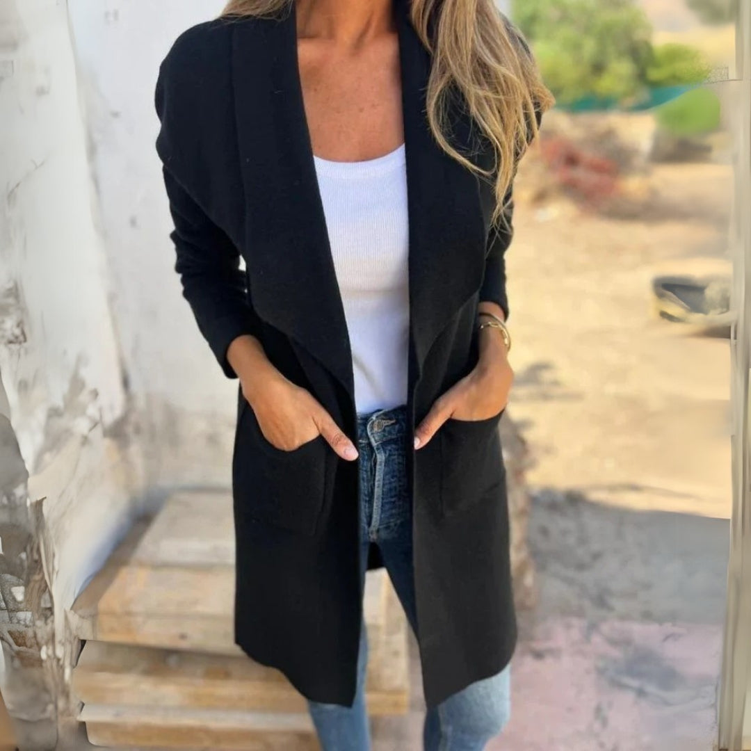 Élodie – Veste cardigan décontractée à revers