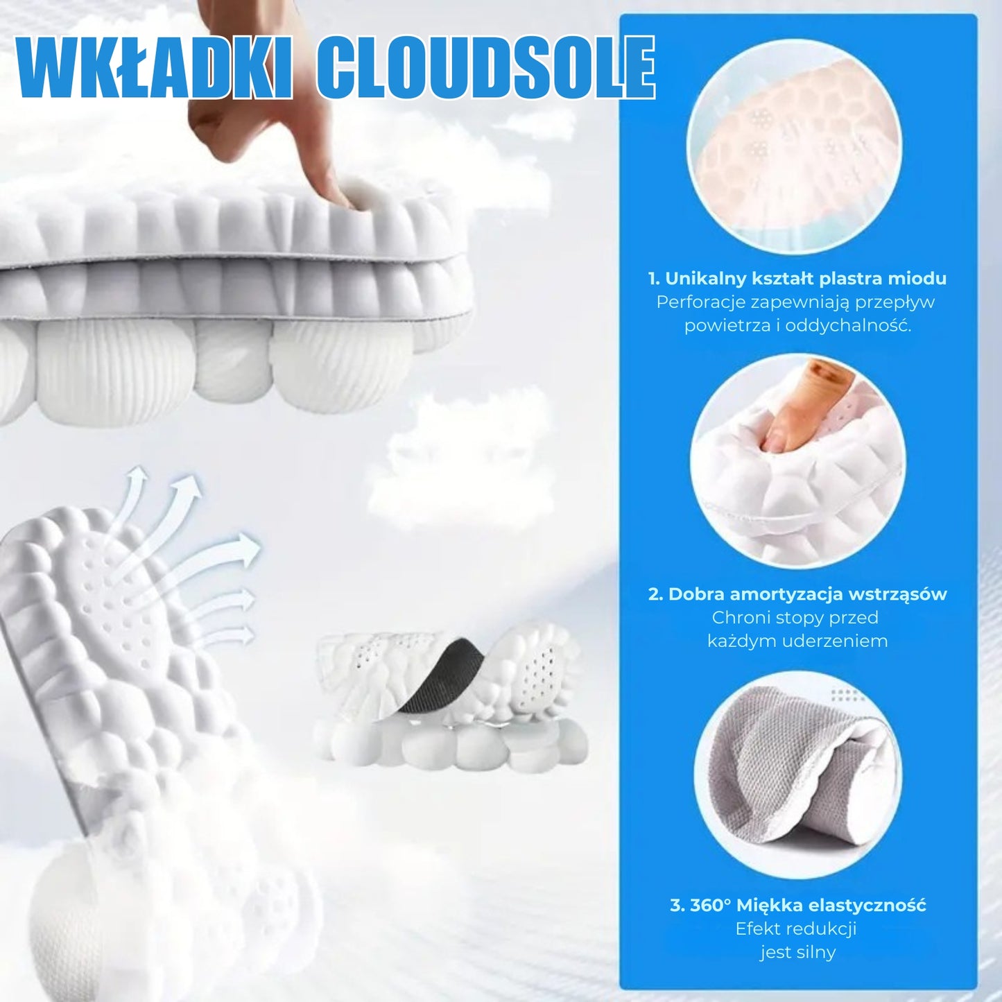 Amortyzujące Wkładki Cloud Sole dla Maksymalnego Komfortu