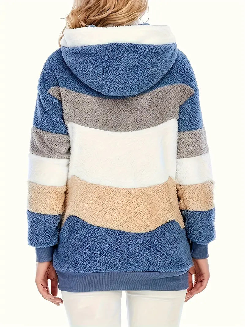 Elina - Veste Teddy à blocs de couleurs