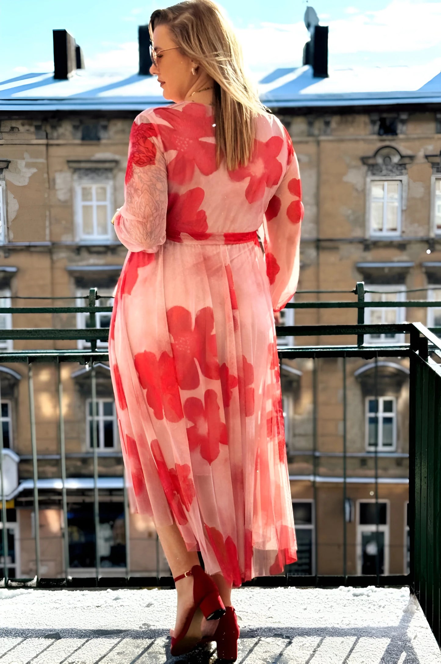 Robe mi-longue transparente Clémence