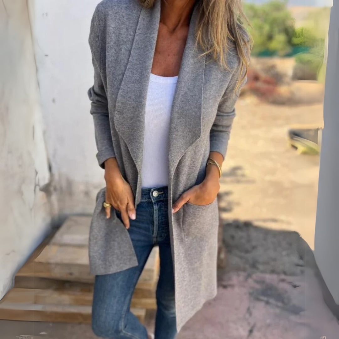 Élodie – Veste cardigan décontractée à revers