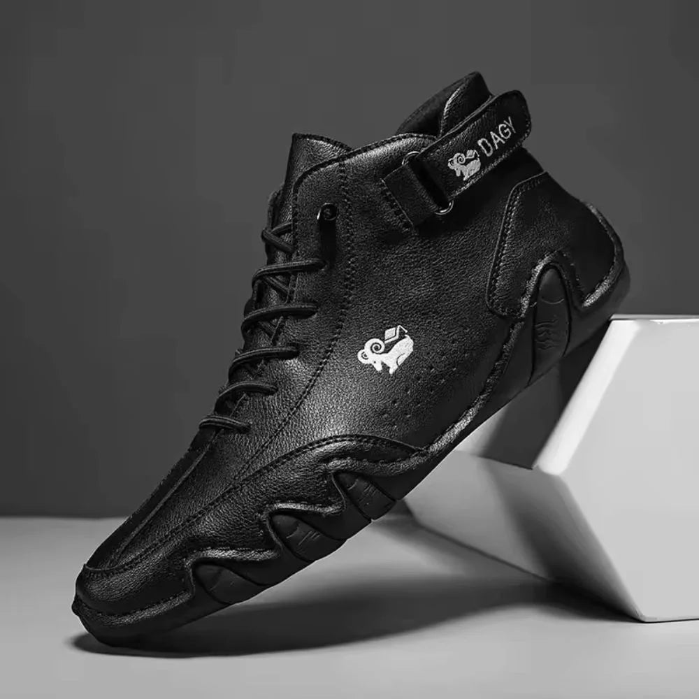 Nicolas - Mocassins en cuir à scratch pour homme