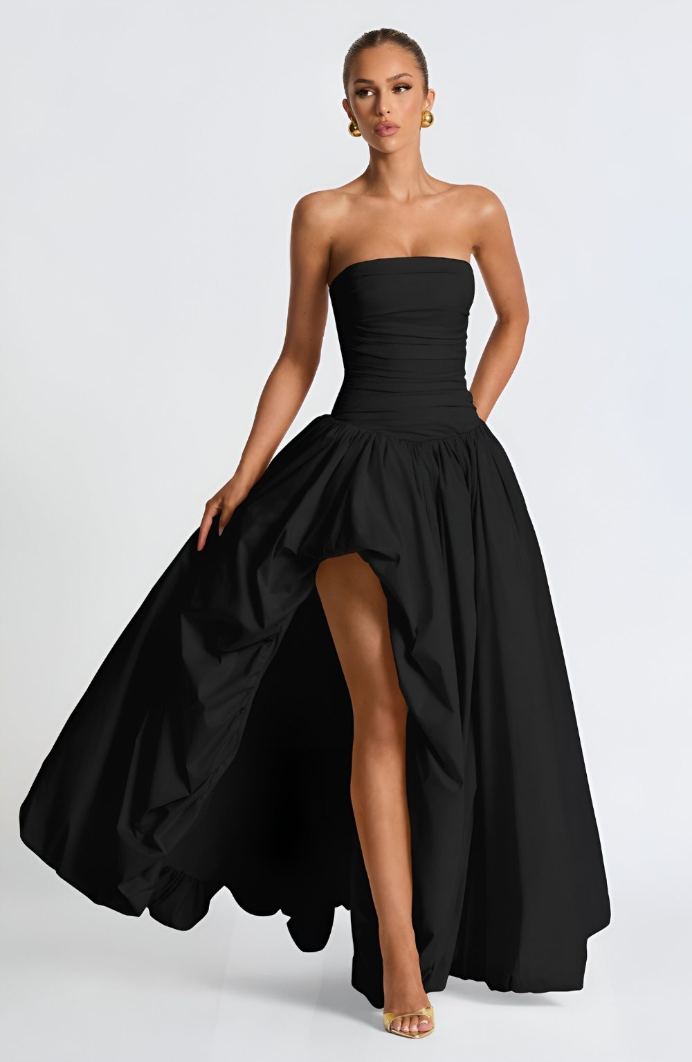 Émilienne – Robe longue bustier bouffante boule