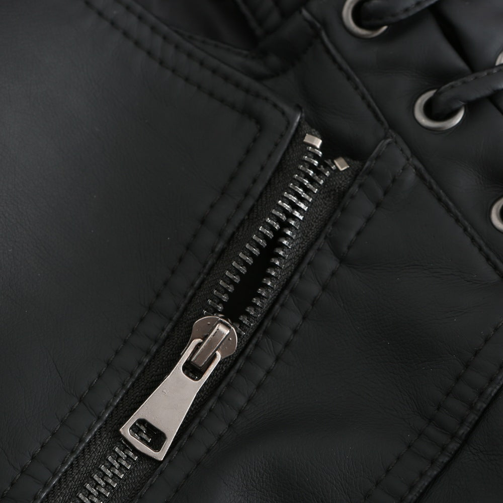 Camille – Veste classique en cuir d'agneau