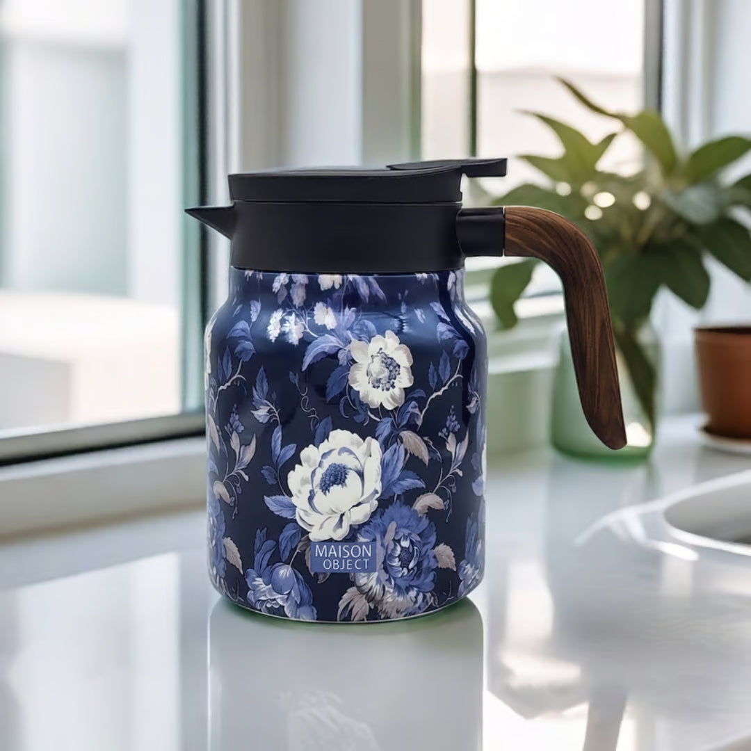 Jardin – Thermos floral avec poignée à double texture