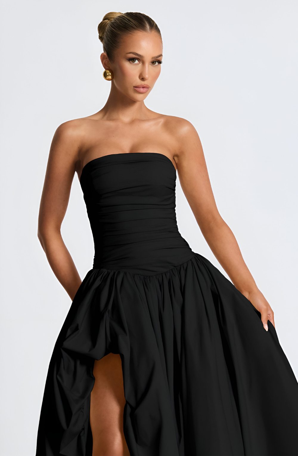 Émilienne – Robe longue bustier bouffante boule