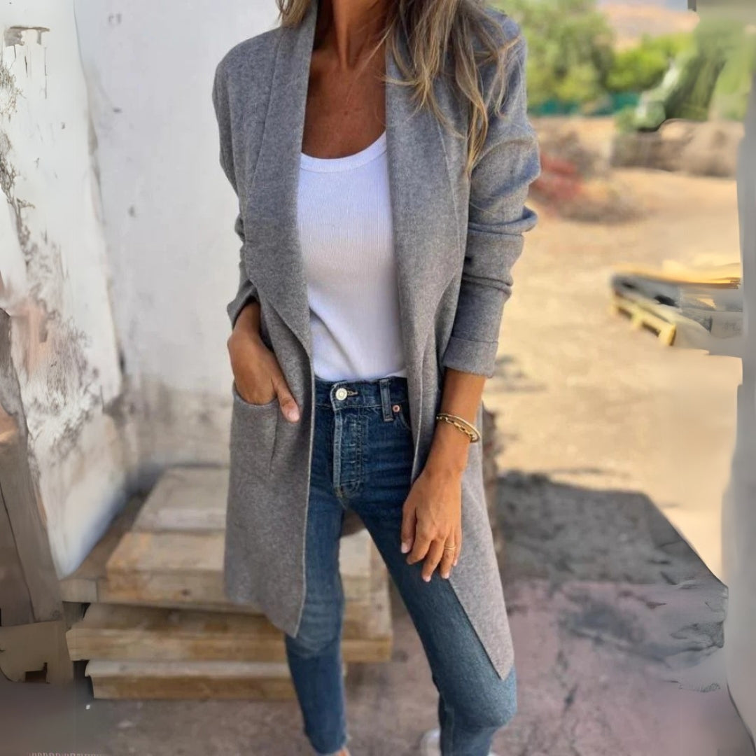 Élodie – Veste cardigan décontractée à revers