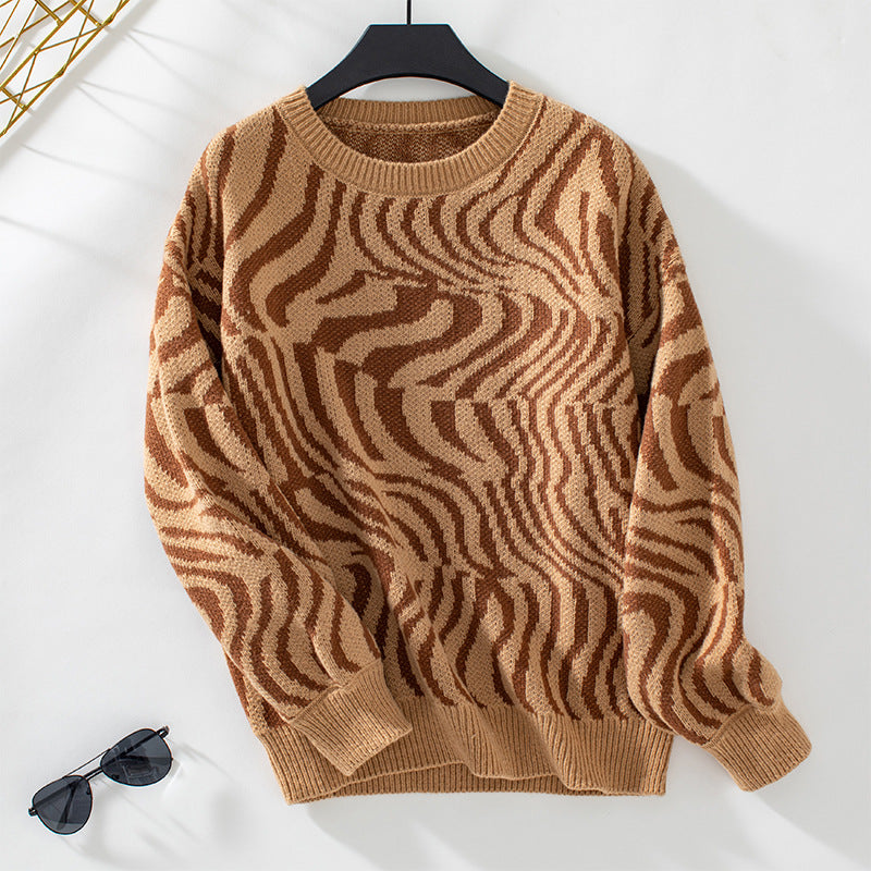 Brunhilde - Pull rayé à manches longues pour femme