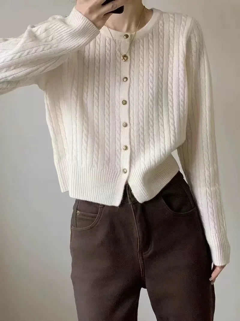 Jade - Cardigan col rond en laine et cachemire