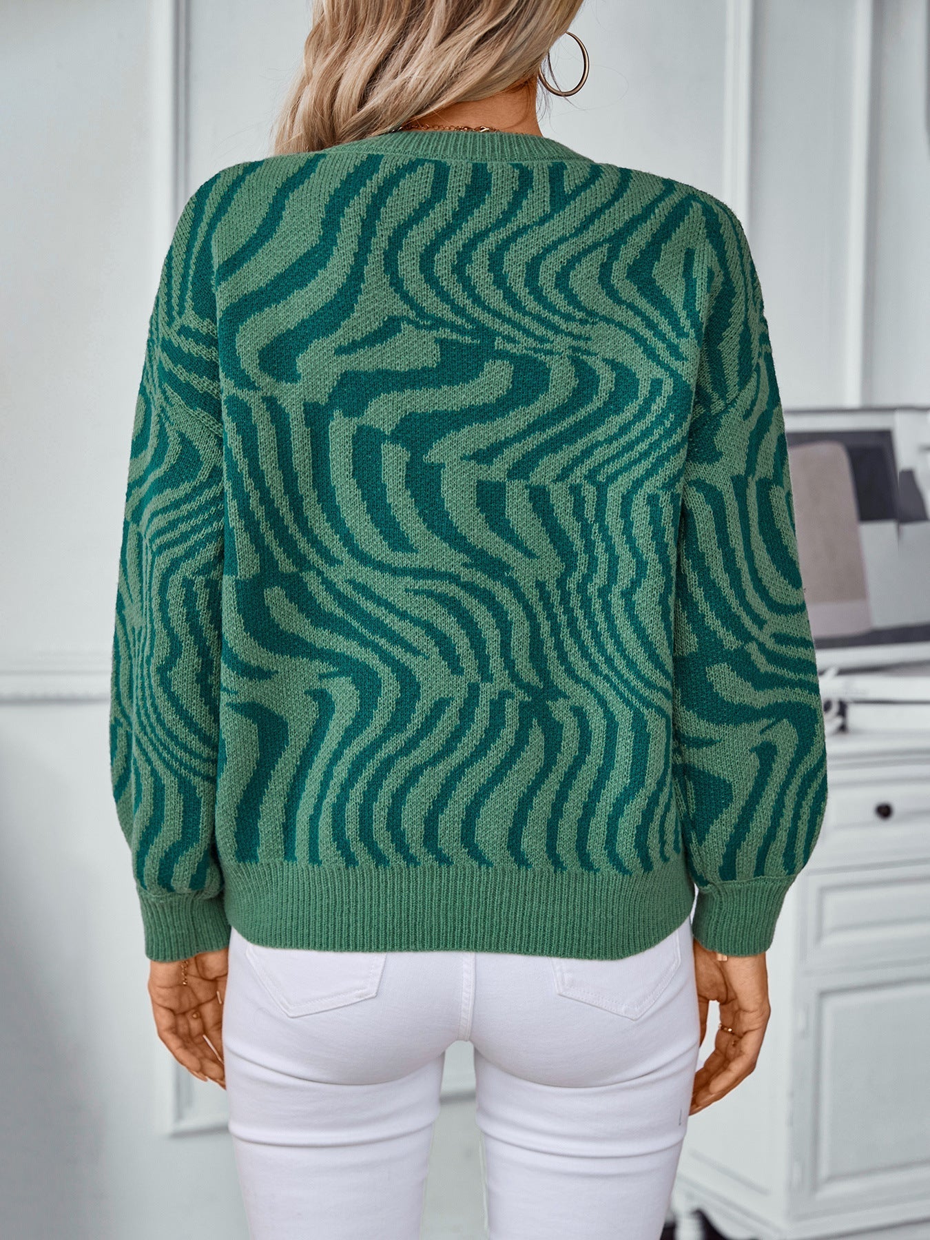 Brunhilde - Pull rayé à manches longues pour femme