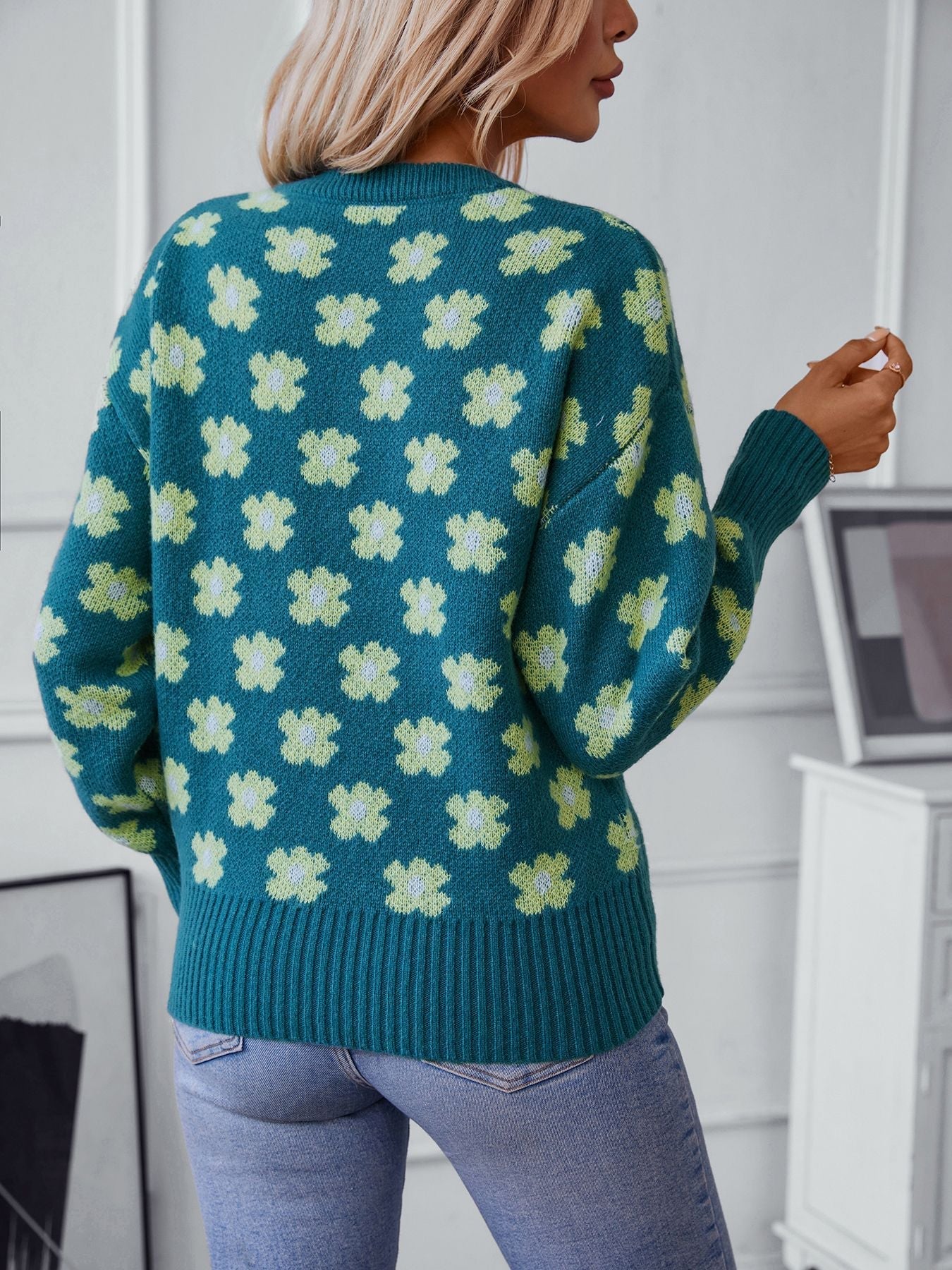 Maronika - Pull en maille à motif floral