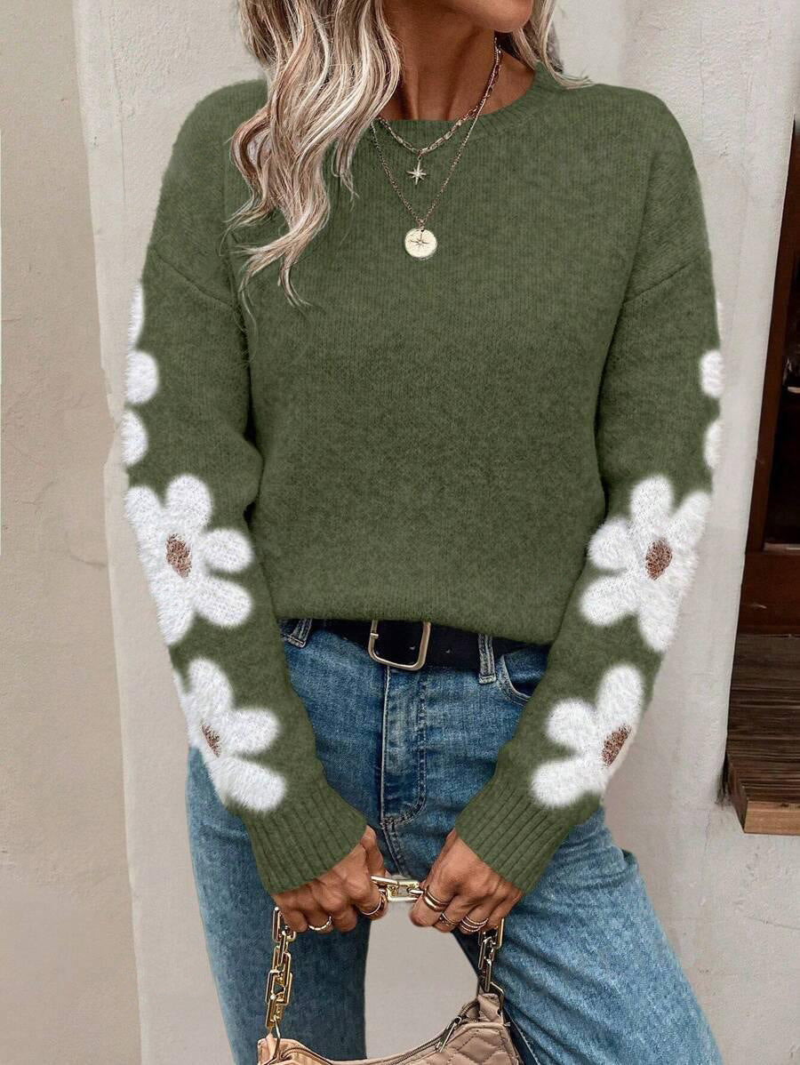 Alvhilde – Pull femme à motif floral