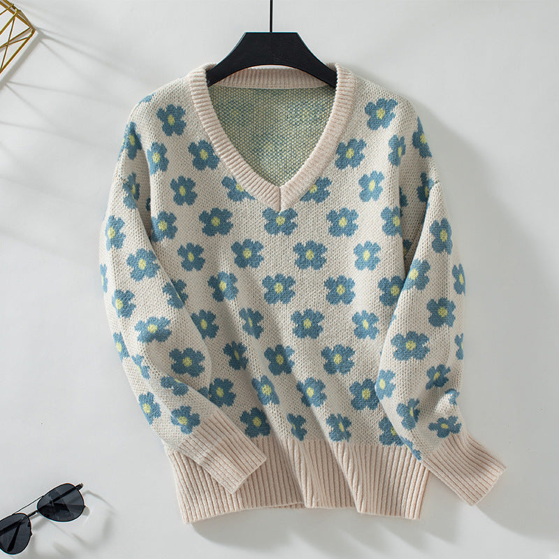 Maronika - Pull en maille à motif floral