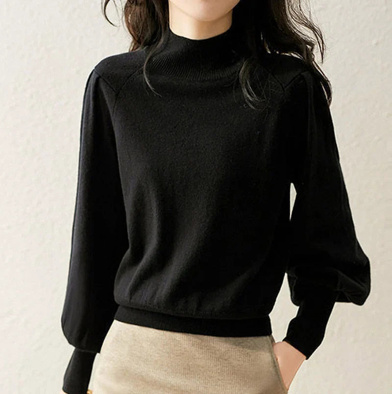 Megara – Pull à manches longues et col roulé pour femme