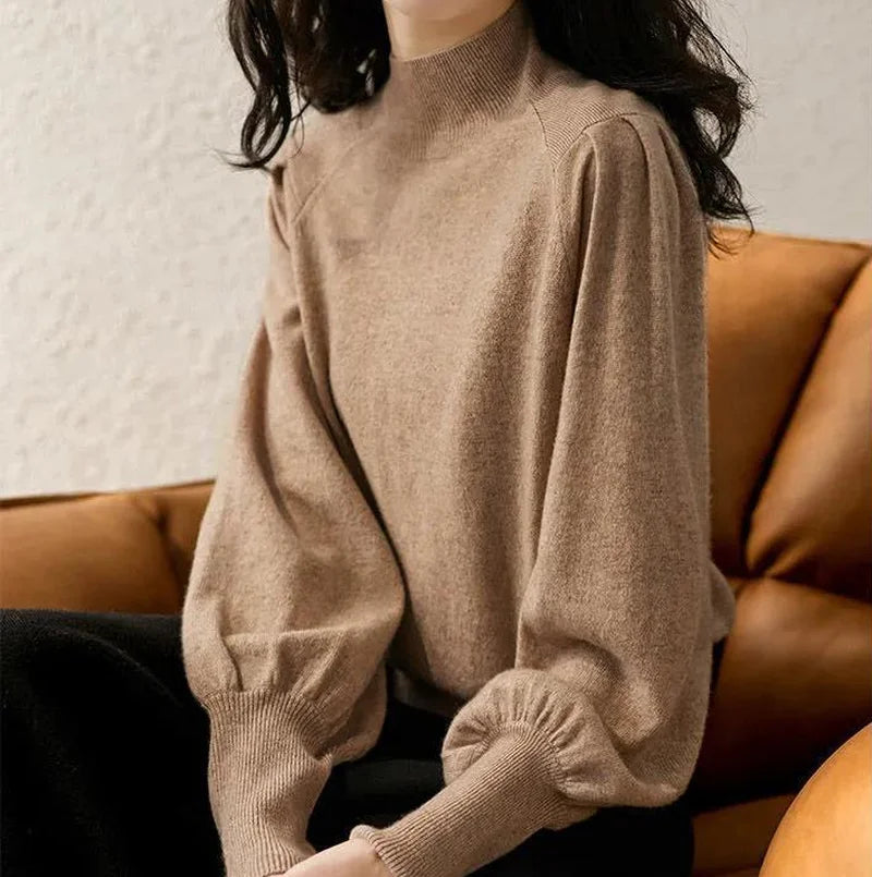 Megara – Pull à manches longues et col roulé pour femme