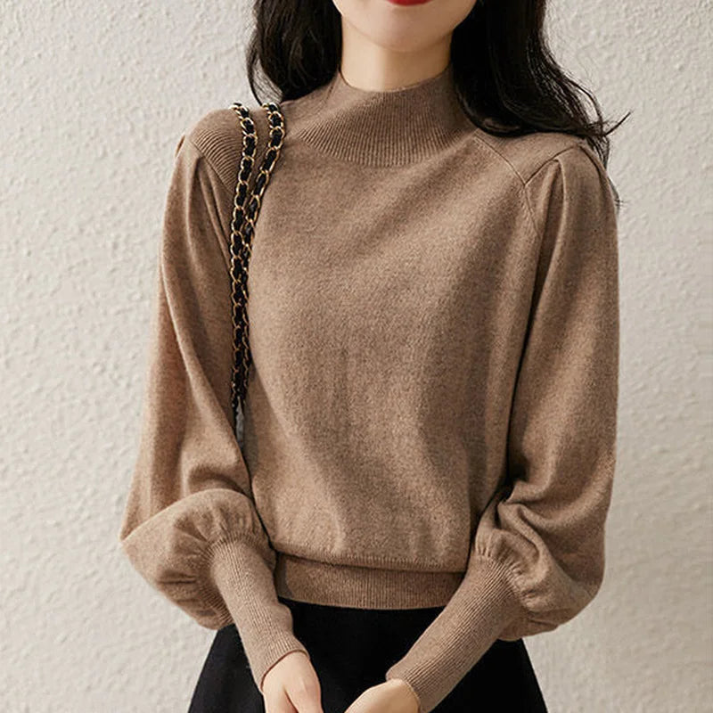 Megara – Pull à manches longues et col roulé pour femme