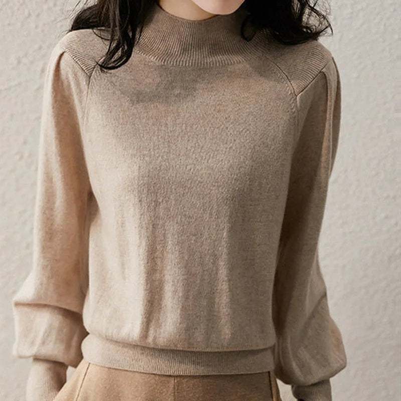 Megara – Pull à manches longues et col roulé pour femme
