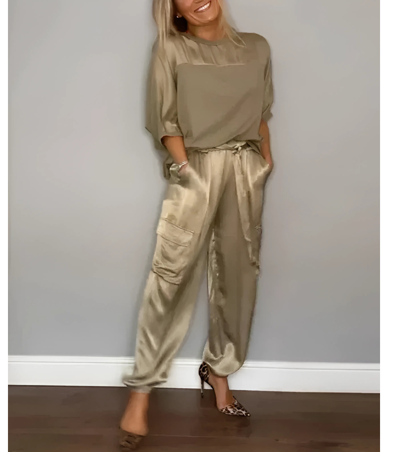 Julia – Ensemble élégant en satin deux pièces