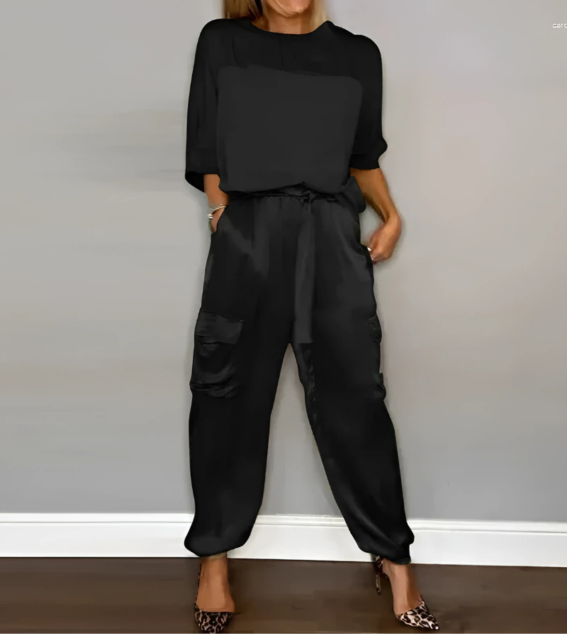 Julia – Ensemble élégant en satin deux pièces