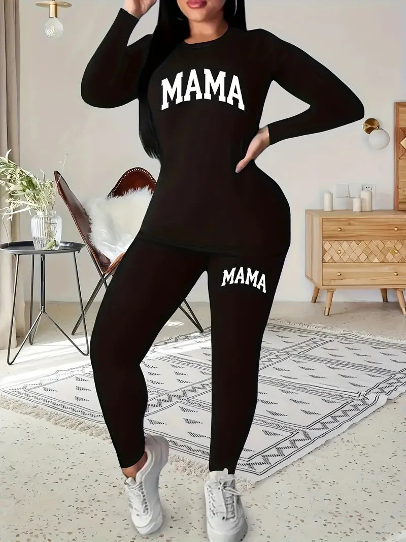 Przybysława - Ensemble imprimé Mama avec pantalon skinny