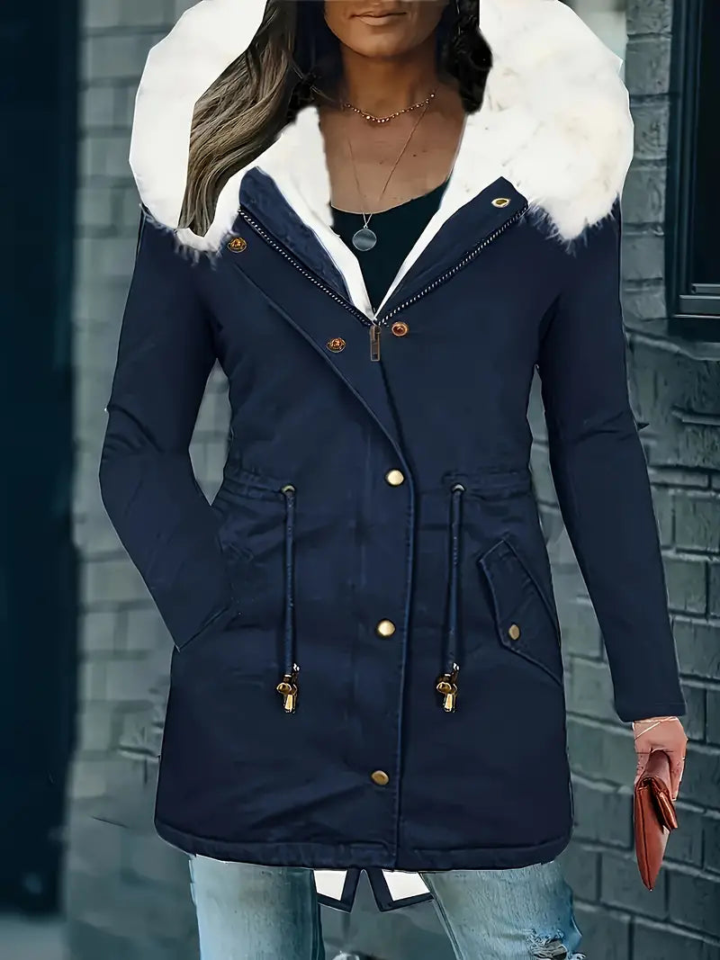 Åshild - Parka à capuche avec bordure en fourrure