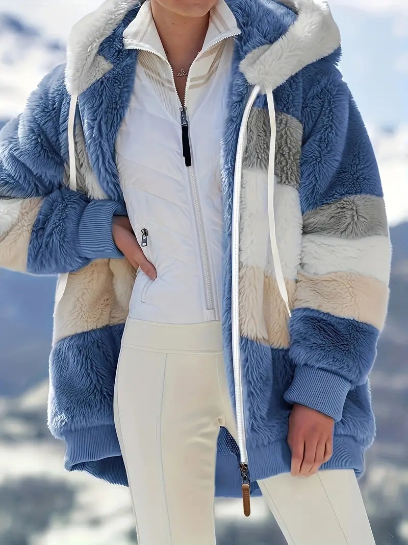 Elina - Veste Teddy à blocs de couleurs