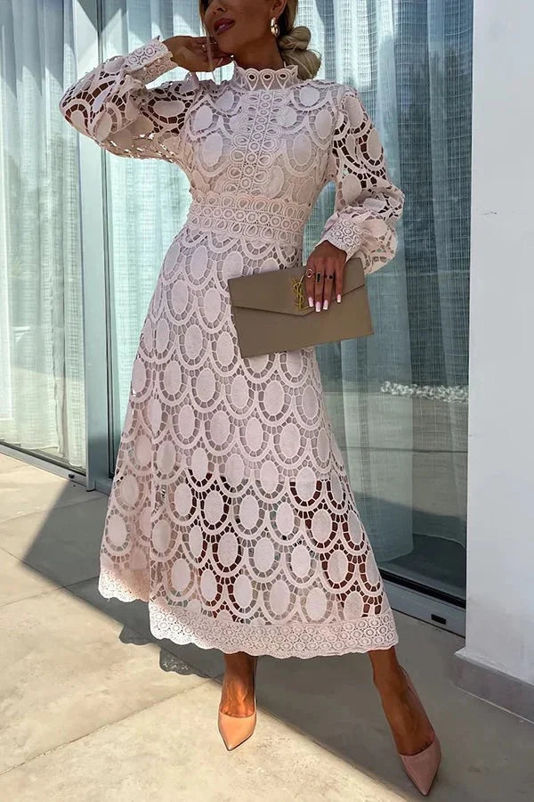 Aria - Robe mi-longue brodée de luxe