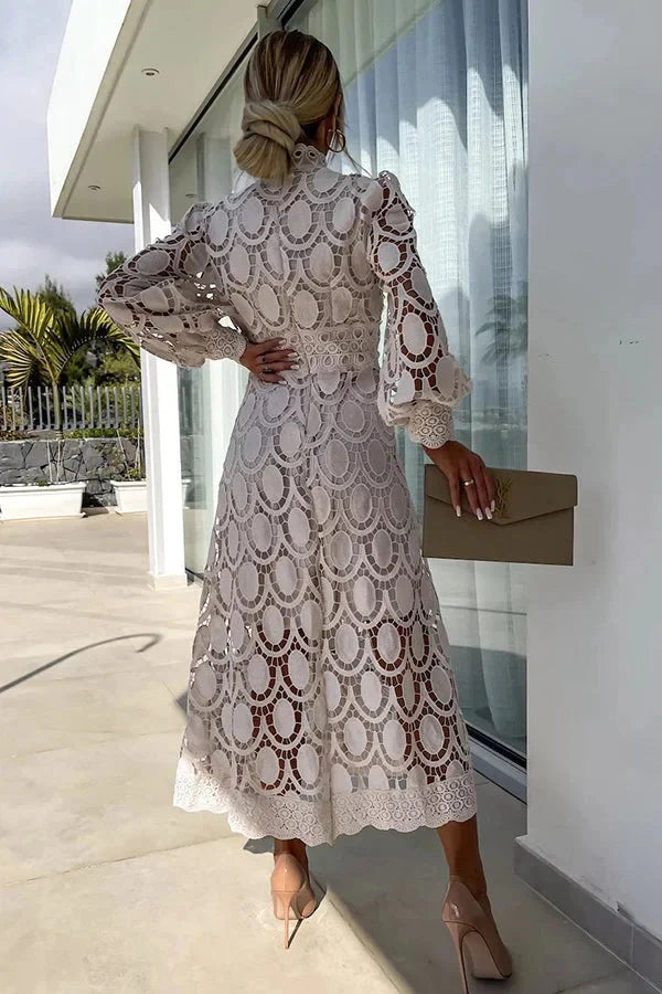 Aria - Robe mi-longue brodée de luxe