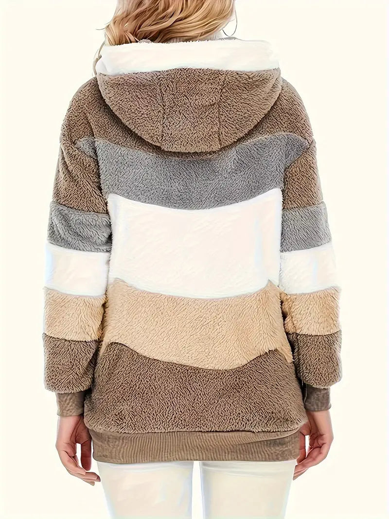 Elina - Veste Teddy à blocs de couleurs