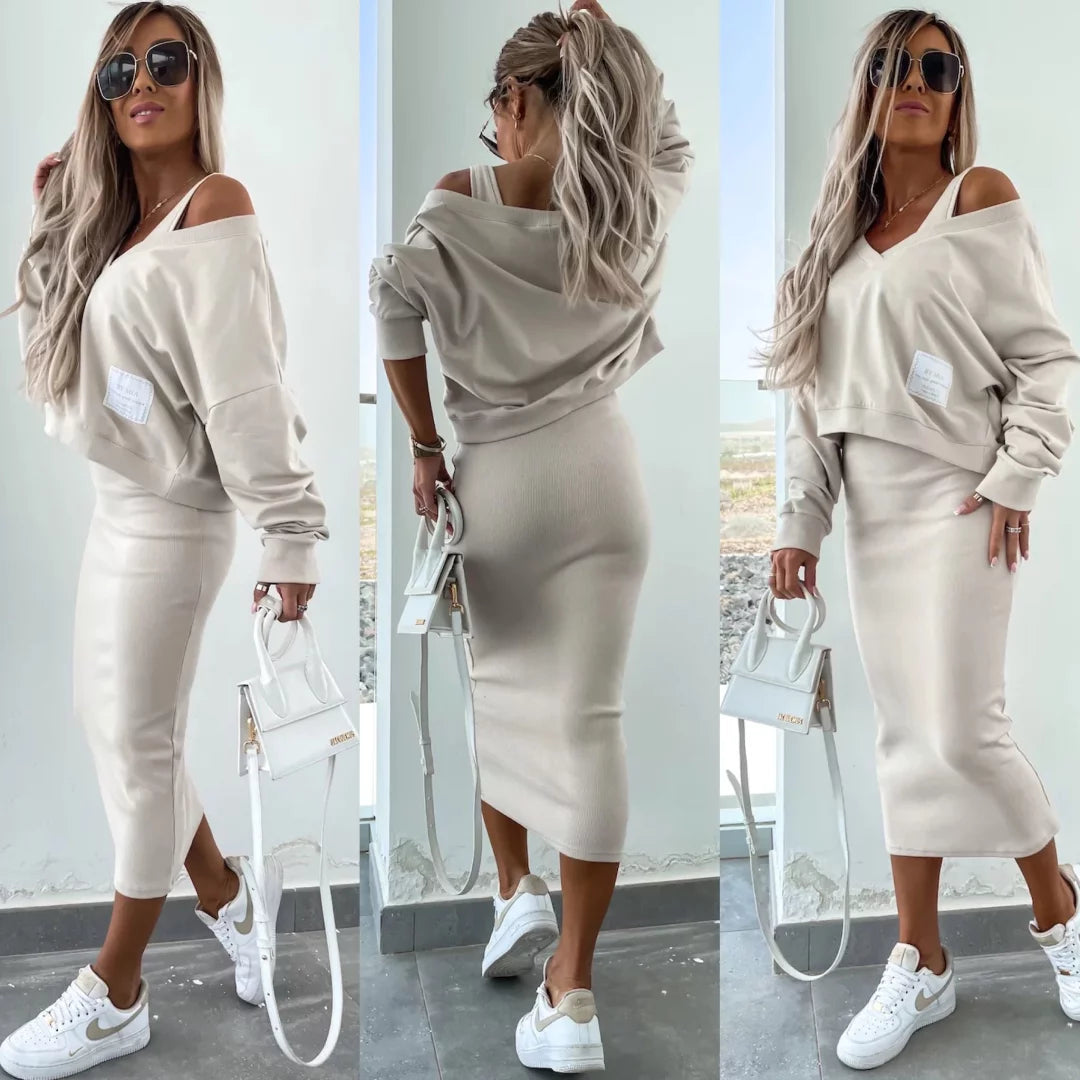 Aglaé – Robe mi-longue audacieuse et élégante avec sweat-shirt oversize