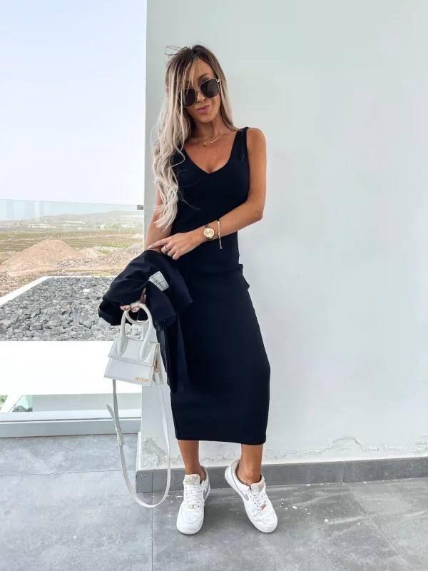 Aglaé – Robe mi-longue audacieuse et élégante avec sweat-shirt oversize