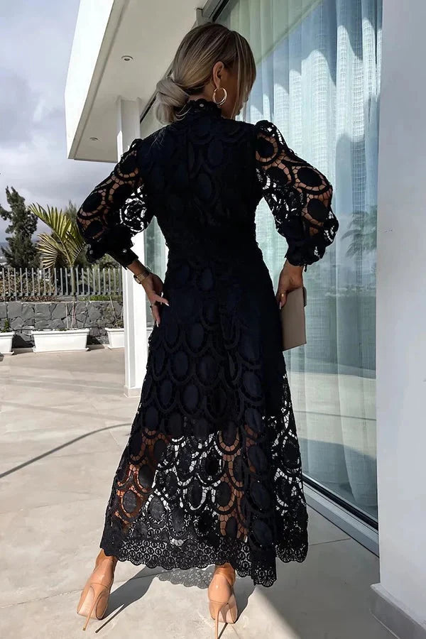 Aria - Robe mi-longue brodée de luxe