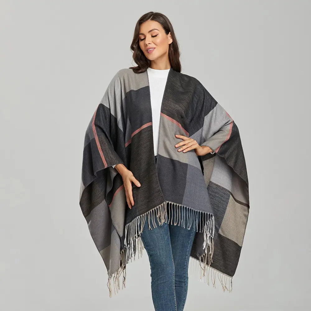 Elea - Écharpe en laine à mailles surdimensionnée pour femme | Écharpe d'automne et d'hiver confortable et élégante